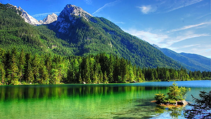 berchtesgaden, avrupa, ramsu bei berchtesgaden, alpler, milli park, dağ gölü, yayla, gökyüzü, bitki örtüsü, doğa, dağ, almanya, doğa rezerv, göl, çöl, yansıma, HD masaüstü duvar kağıdı