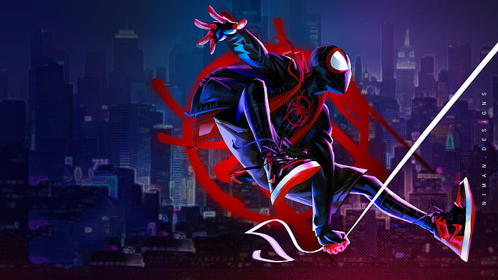 Film, Spider-Man: In den Spinnenvers, Miles Morales, Spider-Man, HD-Hintergrundbild