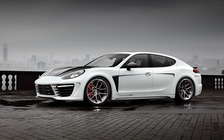 TopCar, Porsche, Porsche Panamera Stingray GTR, Porsche Panamera, white cars, HD wallpaper