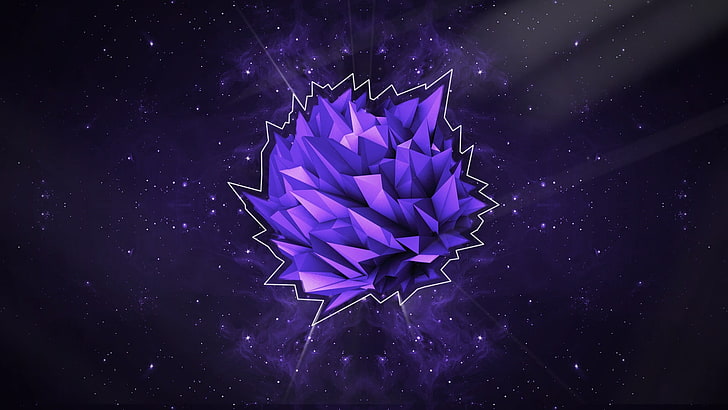 purple orb illustration, Abstraktion, poly, low poly, purple, lichter, render, HD-Hintergrundbild