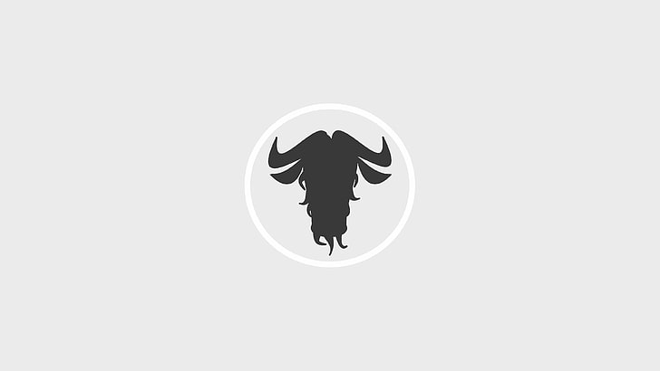 GNU, blanc, Fond d'écran HD
