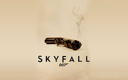 Skyfall 007 Холивудски филми, Skyfall тапет, Филми, Холивудски филми, Холивуд, светлина, пистолет, кафяв, дим, фон, HD тапет HD wallpaper