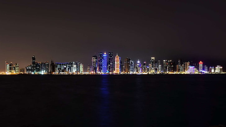 corniche, doha, qatar, baía ocidental, HD papel de parede
