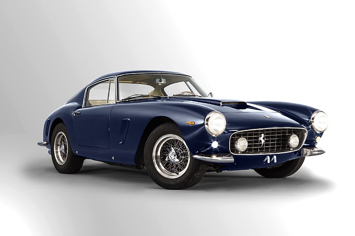 Ferrari, сини автомобили, превозно средство, Ferrari 250 GTO, HD тапет
