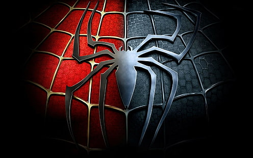 شعار الرجل العنكبوت ، شعار الرجل العنكبوت ، الشعار ، الرجل العنكبوت ، الويب ، العنكبوت، خلفية HD HD wallpaper