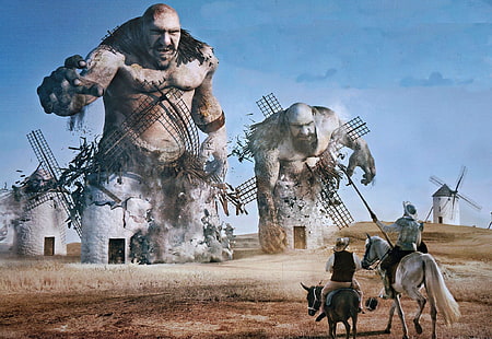 Des géants et des moulins à vent Don Quichotte, Fond d'écran HD HD wallpaper