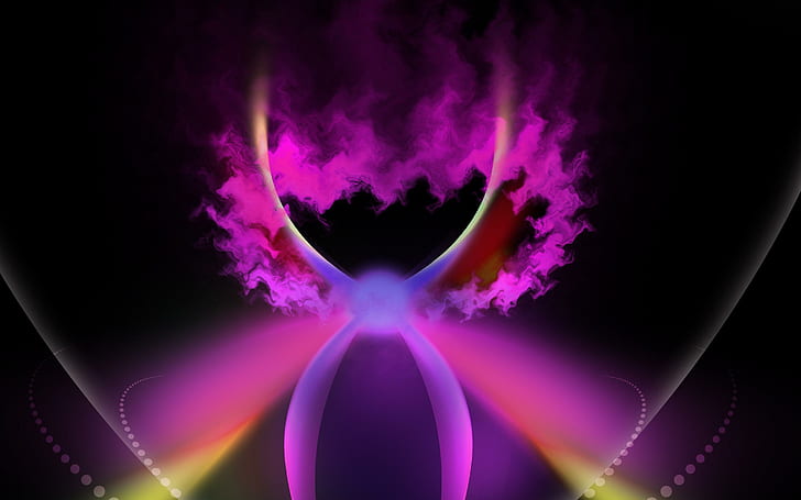 Smoky orb, purple light illustration, abstract, 2880x1800, soke, HD wallpaper