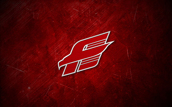 red and white logo, logo, scratches, hockey, Omsk, Vanguard, HD wallpaper