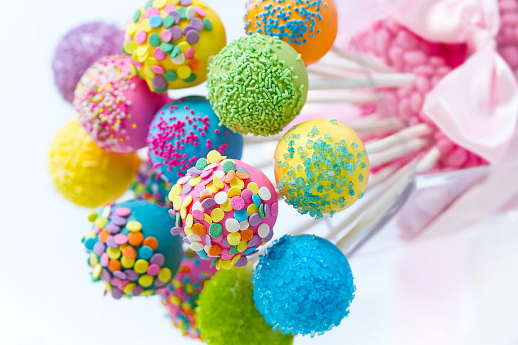 assorted-color lollipops, colorful, candy, lollipops, sweet, HD wallpaper