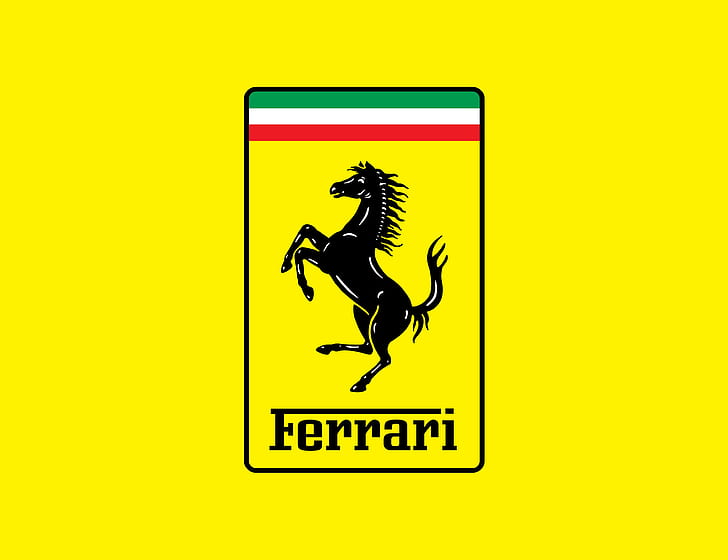 yellow, horse, logo, Ferrari, fon, HD wallpaper