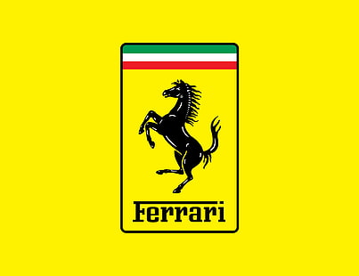 gul, häst, logotyp, Ferrari, fon, HD tapet HD wallpaper