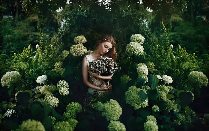gadis, bunga, Bella Kotak, Setiap bunga, jiwa mekar di alam, Wallpaper HD