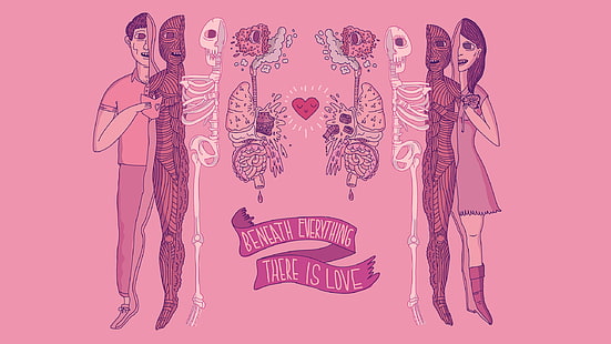 Pink Love Heart HD, под всичко има любовна илюстрация, любов, розово, сърце, любов / омраза, HD тапет HD wallpaper