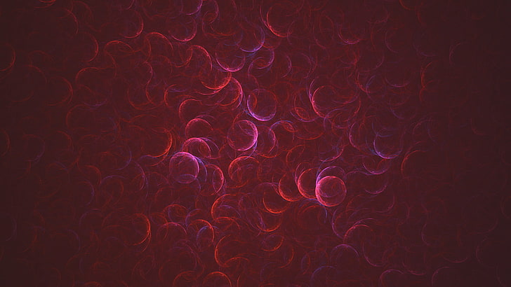 абстрактный, красный, пузыри, HD обои