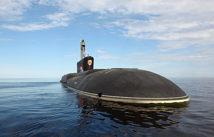 черно-серая подводная лодка, подводная лодка, русская, атомная, стратегического назначения, 