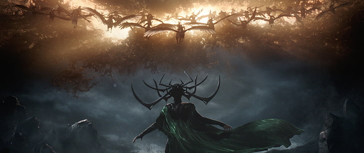 Fondo de pantalla de Hela, Thor: Ragnarok, Thor, Marvel Cinematic Universe, valkyries, Hela, Fondo de pantalla HD