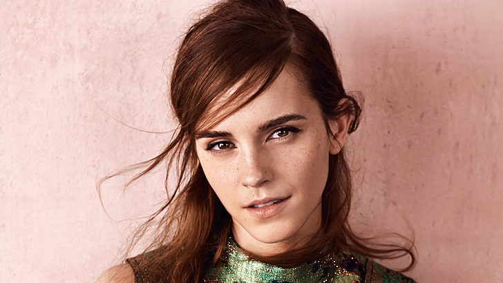 woman's face, Emma Watson, celebrity, actress, looking at viewer, women, HD wallpaper