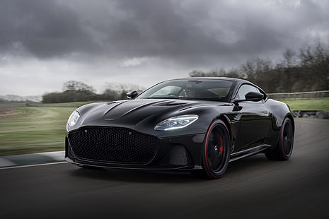 Aston Martin, Aston Martin DBS Superleggera, svart bil, bil, sportbil, fordon, HD tapet HD wallpaper