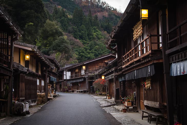 архитектура, Япония, село, HD тапет