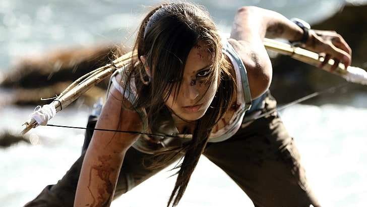 débardeur gris pour femme, femmes, Lara Croft, cosplay, Tomb Raider, Fond d'écran HD