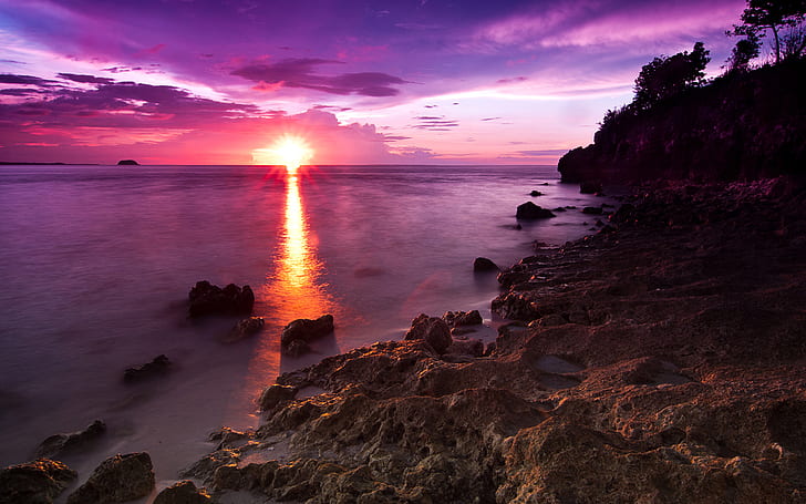 แสงแดดที่ชายหาดการก่อตัวของหินแสงแดดชายหาด, วอลล์เปเปอร์ HD