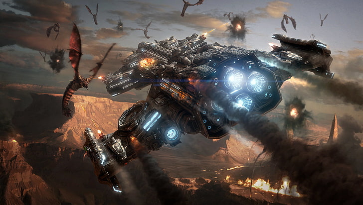 Wallpaper zum Thema Drachenkriege, starcraft2, Zerg, Schlachtkreuzer, HD-Hintergrundbild