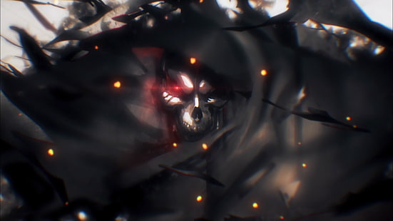 Ilustración del cráneo, Anime, Overlord, Ainz Ooal Gown, Fondo de pantalla HD HD wallpaper