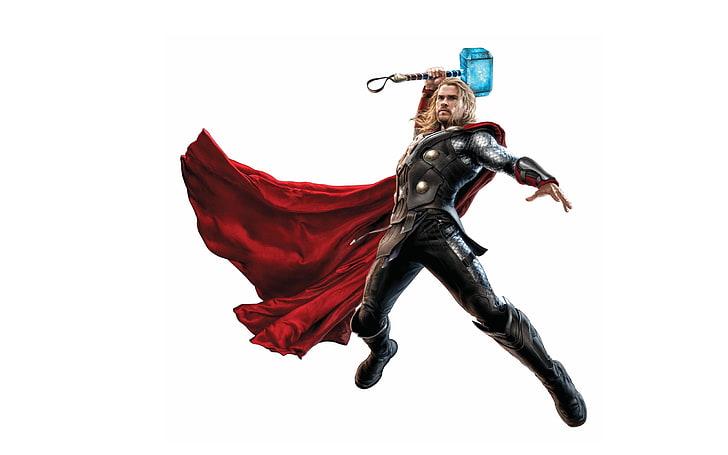 Thor, poster, red, Chris Hemsworth, movie, black, comics, man, hammer,  fantasy, HD wallpaper | Wallpaperbetter