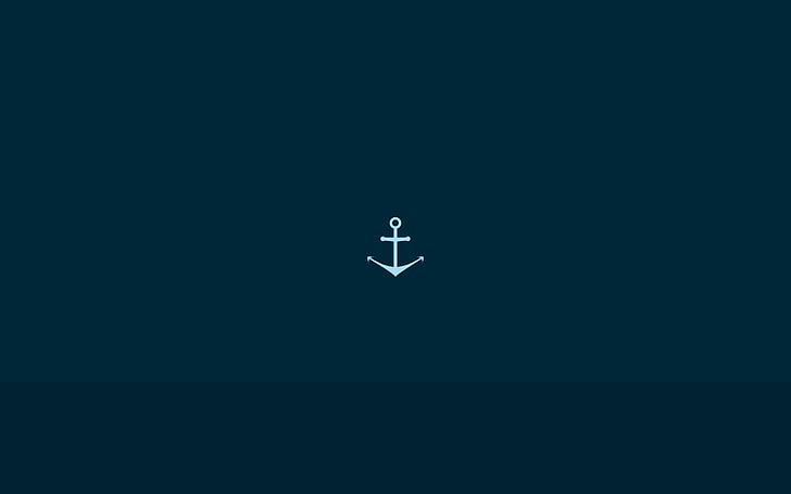 biru, jangkar, bahari, minimalis, sederhana, latar belakang sederhana, Wallpaper HD