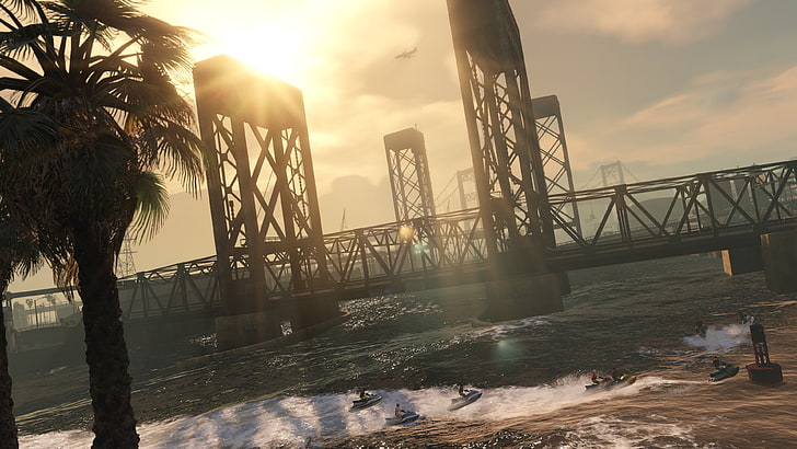 สะพานโลหะสีน้ำตาล, Grand Theft Auto V, Grand Theft Auto V PC, เกม PC, Rockstar Games, วอลล์เปเปอร์ HD