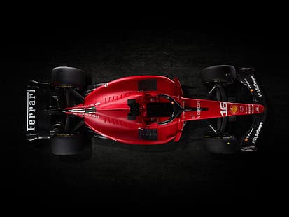 Formula 1, formül arabaları, Ferrari, Ferrari F1, ferrari formül 1, Ferrari SF23, araba, araç, motor sporları, koyu arka plan, kırmızı araba, HD masaüstü duvar kağıdı HD wallpaper