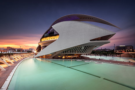 Architektur, Spanien, Komplex, Valencia, Stadt der Künste und Wissenschaften, HD-Hintergrundbild HD wallpaper