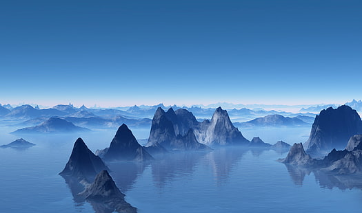 Далекая планета, горы, 4к, HD обои HD wallpaper