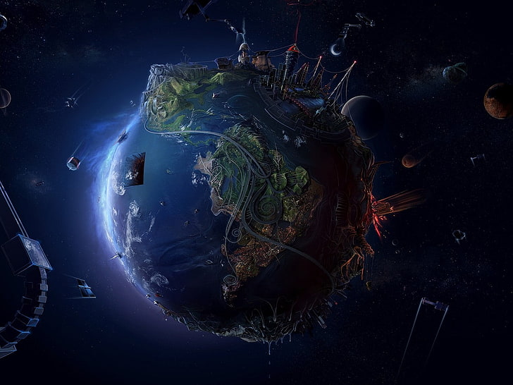 sfondo di tinyworld HD, Terra, pianeta, Sfondo HD