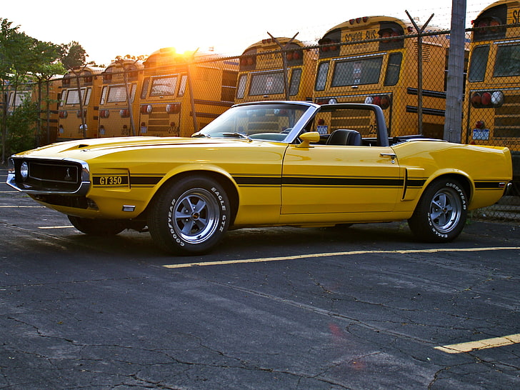1969, classic, convertible, ford, gt350, muscle, mustang, shelby, HD wallpaper