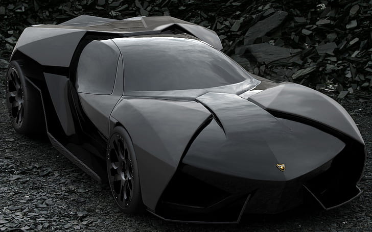 Lamborghini Ankonian Concept, black lamborghini sports car, Lamborghini Ankonian, Lamborghini Concept, HD wallpaper