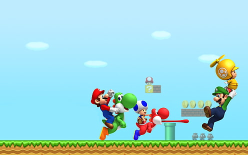 Tapeta Super Mario, Mario, Nowe Super Mario Bros. Wii, Nowe Super Mario Bros, Tapety HD HD wallpaper