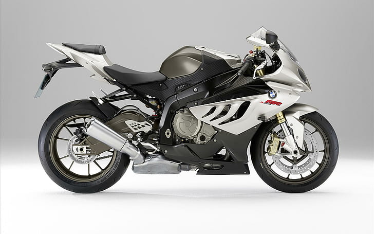 BMW S 1000 RR Bike, black and white cruiser motorcycle, bike, 1000, bikes and motorcycles, HD wallpaper