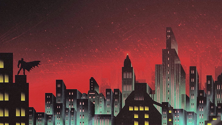 Skyline-Grafik Batmans Gotham, Skyline, Gotham, Batman, Grafik, HD-Hintergrundbild
