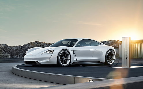 รถยนต์ไฟฟ้า, Porsche Mission E, รถยนต์แนวคิด, 4K, วอลล์เปเปอร์ HD HD wallpaper