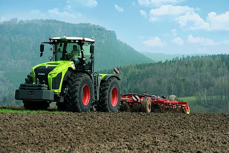  field, tractor, Claas, plowing, agricultural machinery, Xerion 4000, HD wallpaper HD wallpaper