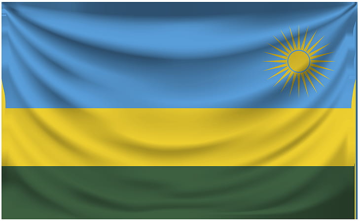 أعلام ، علم رواندا ، علم، خلفية HD