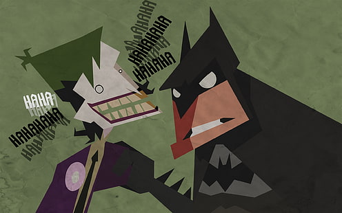 Бэтмен и Джокер, иллюстрация, Бэтмен, Джокер, фильмы, минимализм, HD обои HD wallpaper