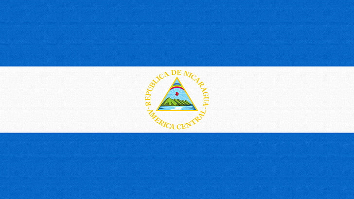 ニカラグアの国旗、国旗、紋章付き外衣、ニカラグア、 HDデスクトップの壁紙