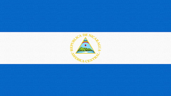 ニカラグアの国旗、国旗、紋章付き外衣、ニカラグア、 HDデスクトップの壁紙 HD wallpaper