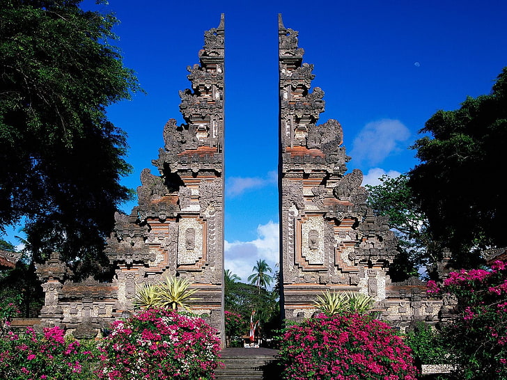 bangunan beton berwarna coklat dan abu-abu, Color, Bali, Indonesia, Wallpaper HD