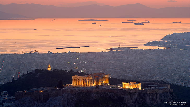 アテネ、ギリシャ、ヨーロッパのアクロポリス、 HDデスクトップの壁紙