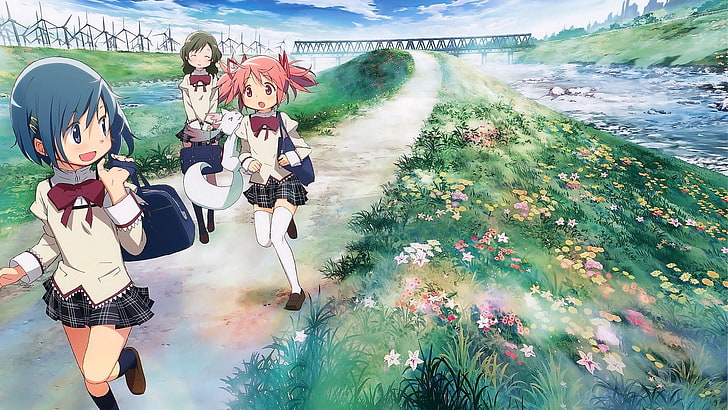 Anime Mädchen, Kaname Madoka, Mahou Shoujo Madoka Magica, HD-Hintergrundbild