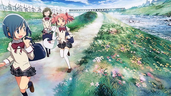 animeflickor, Kaname Madoka, Mahou Shoujo Madoka Magica, HD tapet HD wallpaper