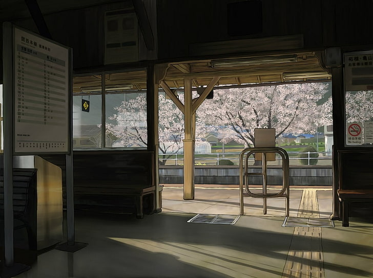 anime, stacja kolejowa, Tapety HD